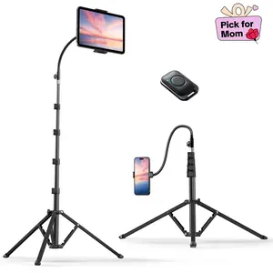 【MothersDayGift】Weilisi 82" Tall Heavy Duty Phone Stand for Recording, Tablet Stand Holder with 15" Adjustable Gooseneck, Overhead Selfie Tripod for iPhone/iPad/Android for Recording/Live Streaming/Watching/Cooking/Lash Techs