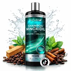 Herbalista - Viral Minoxidil | Keratin | Collagen MEN Shampoo 32oz (950ML) For HIM - Palo Santo Aroma -  Alcohol-Free, Oil-Free Formula for Hair Growth & Hair Loss Prevention - Volumizing, Moisturizing, Unisex - Haircare