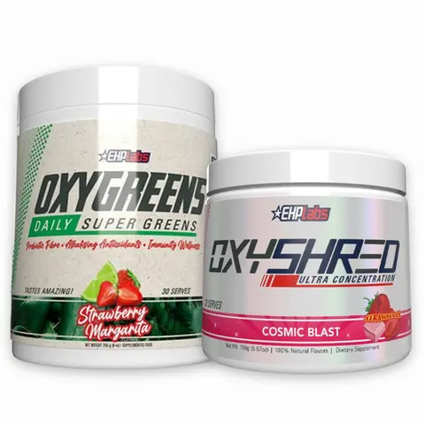OxyShred + OxyGreens Energy & Greens Bundle - Energy, Focus & Digestion Support - Ultra Pre-Workout + Super Greens Powder - Zero Sugar Pre-Workout, Vegan Greens - Daily Routine Stack
