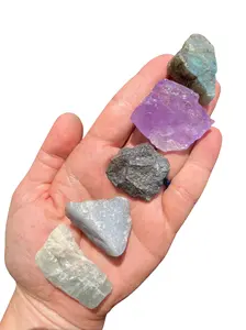 Aquarius Zodiac Stone Set - Raw Hematite, Angelite, Aquamarine, Amethyst, Labradorite