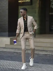 Casual Two-Piece Men's Wedding Suit Design Party Groomsman Business Suit Men's Formal Wear Slim Fit Two-Piece Suit Men's Swallowtail Linen Suit rowdy cowboy uniforms