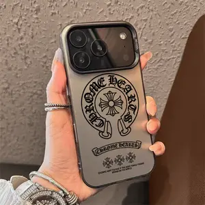 Gothic Cross Horseshoe Emblem Phone Case for IPhone 17 16 15 14 13 12 11 XS MAX / X / XR TPU Laser Craft Anti-Drop Case Shockproof Mobilephone Protective Cover Cellphone Protection, Accessories, Smartphone