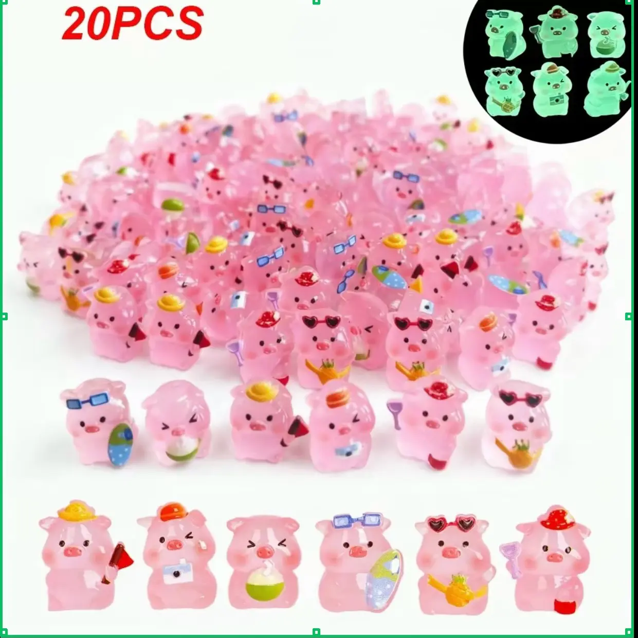 Mini Resin Pig Garden Statues, Garden Gnomes, Charming Desktop Figurines, Plsastic Animal Hidden Miniature People, Garden Micro Landscape Decoration, Resin Animal Sculptures