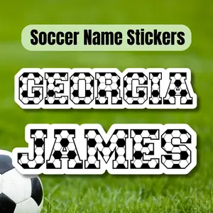 Soccer Personalized Name Sticker - Customizable Name Design for Personalization - Ideal for Sports Fans and Children