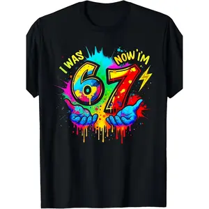 [6th & 7th Meme T-Shirt] 6th & 7th Meme T-Shirt for & Girls | Age 6 Now 7 Years Old Print, Casual Round Neck Short Sleeve Top | Outfit & Casual Attire 6-7 Years