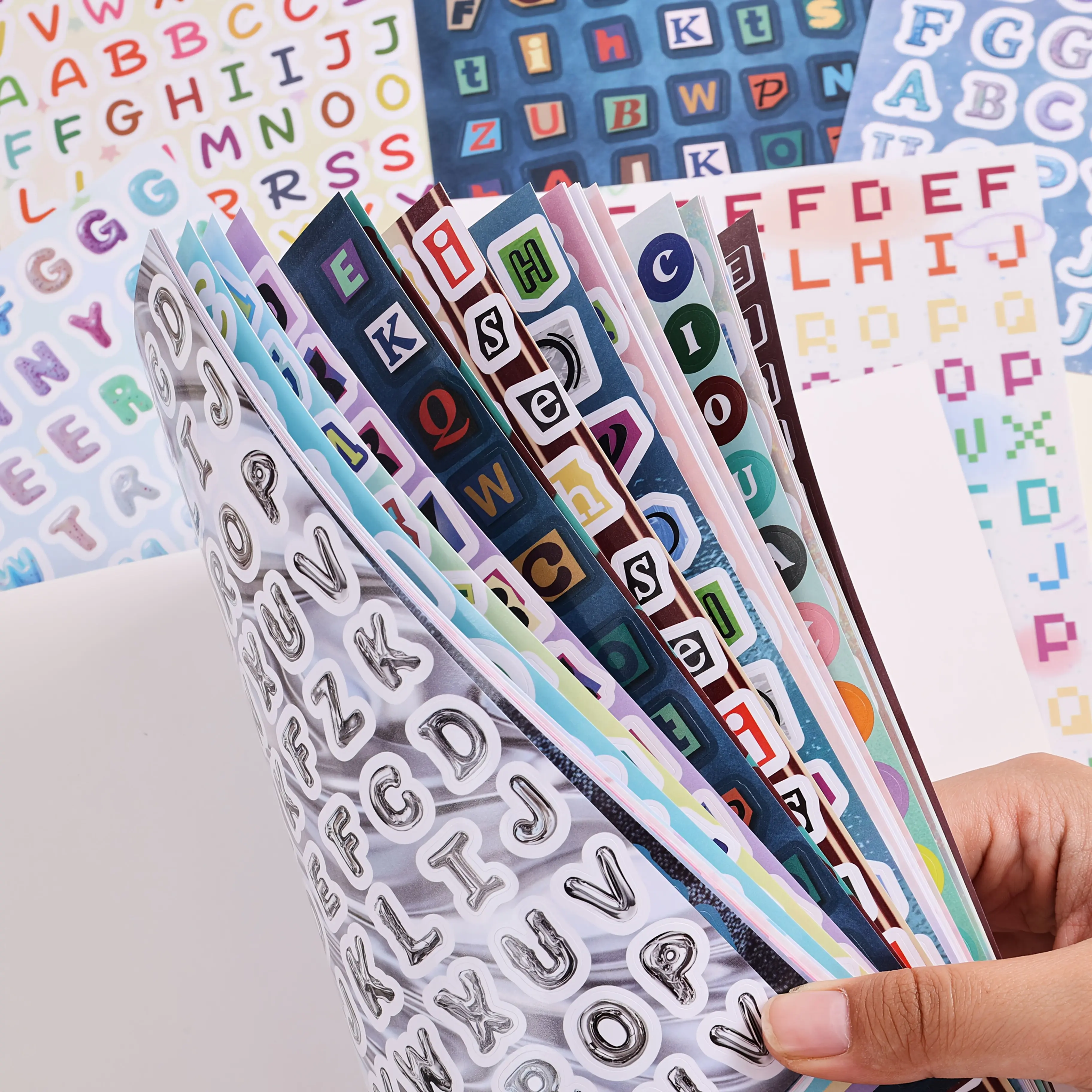 Yooma 2000pcs Glittery Pastel-Neon Alphabet Stickers - Self-Adhesive Glossy Craft Paper, Letters, Numbers, Symbols, Hearts, Stars, Bows - All-Season Home Decor Embellishment, Scrapbooking Supplies Ideal for Scrapbooking, Gift Decor