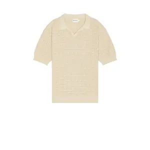 Bound Harris Knit Polo in Desert Sand