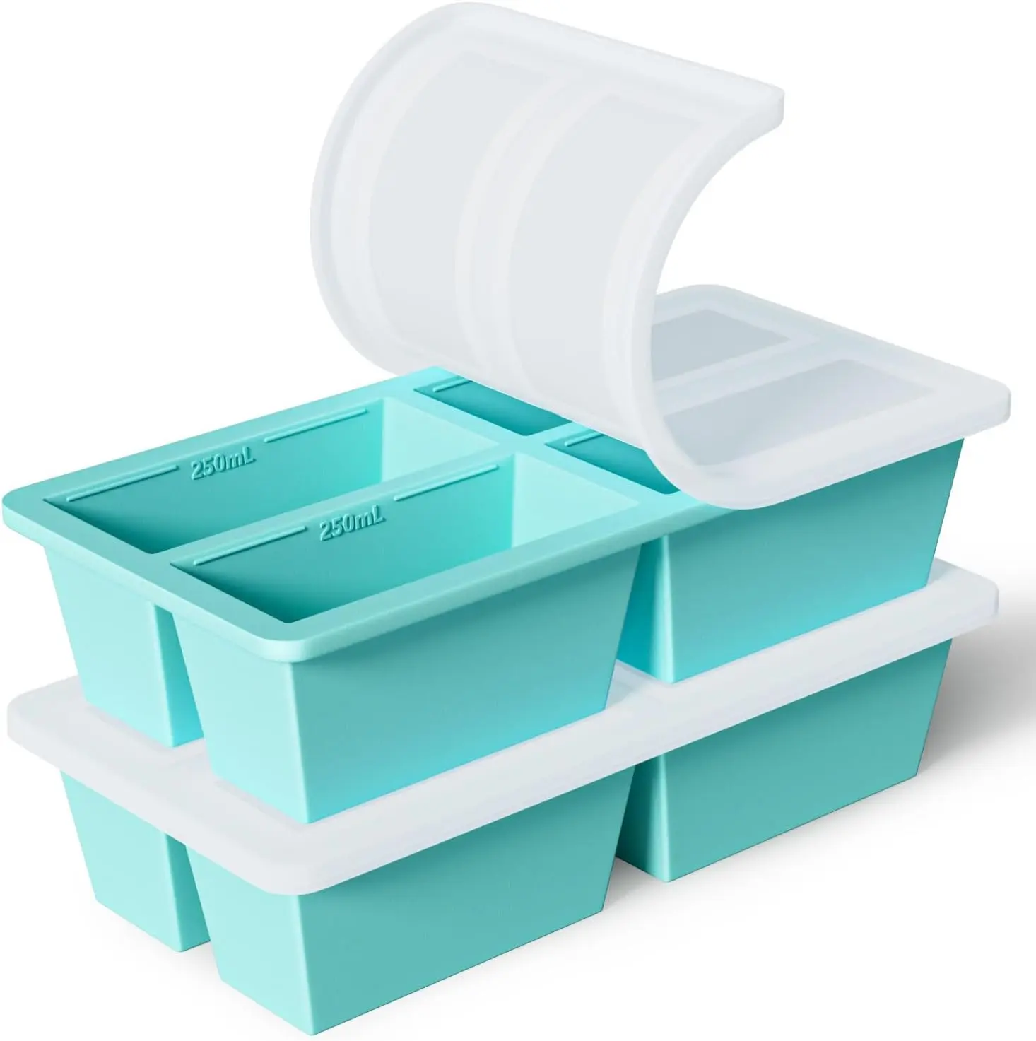 Freezer Tray for Sauce Cube:  Super Prep Freezing Tray for Souped Storage - Freeze 125mL 250mL Broth Soup Portion