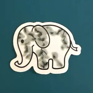 Gray & White Elephant Sticker