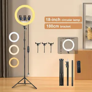 18"  Large Ring Lights with Adjusble Height Stand for Phone ,73.1" Tripod with Overhead Shooting Bracket  3 Clips For Makeup Studio Video Photography Lighting vlogger content creator youtube tiktok video#springbreak