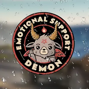 Emotional Support Devil Sticker, Decal Sticker, Funny and Unique Design, Perfect for Laptops, Water Bottles, Notebooks, and More!