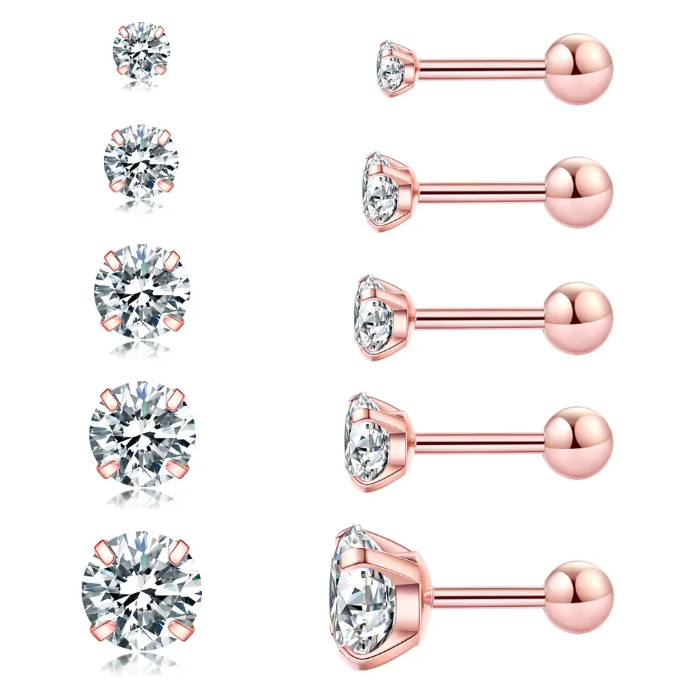 Round earrings rose gold