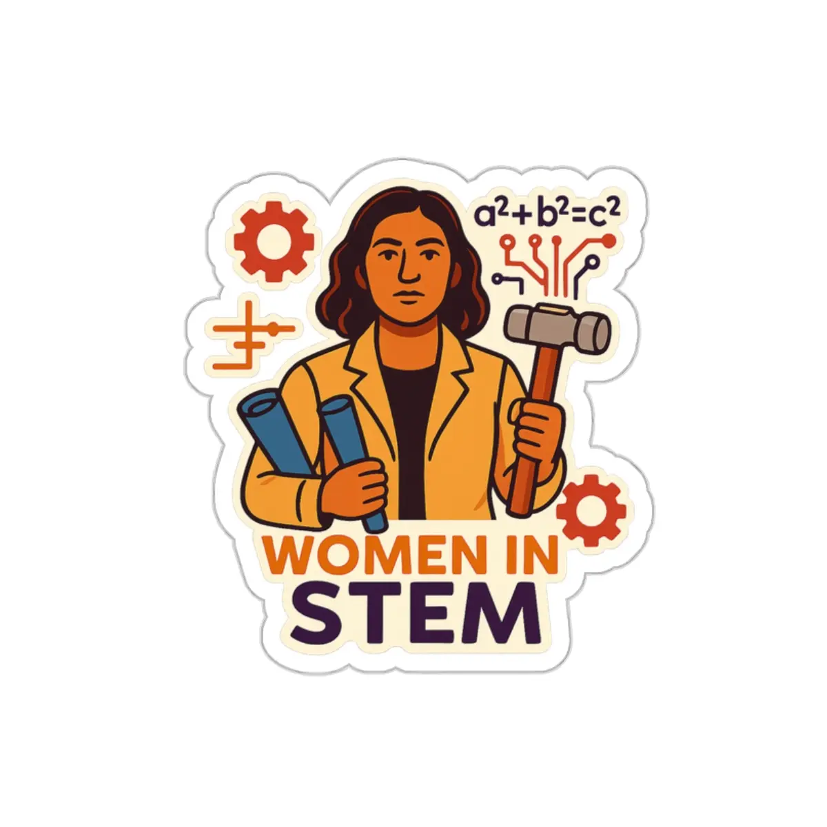 Copy of Empowering Women in STEM Die-Cut Stickers - Laptop Decals, Gift for STEM Enthusiasts, Women Empowerment, Science Stickers
