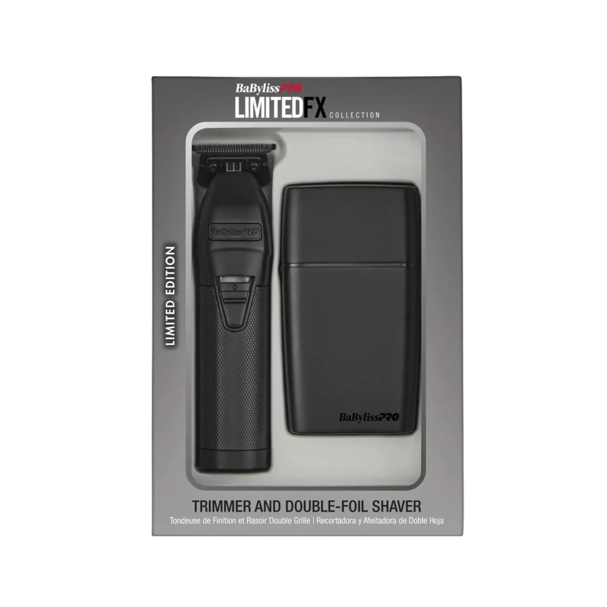BaBylissPRO BlackFX Trimmer & Double-Foil Shaver Prepack #FXTSMBPK
