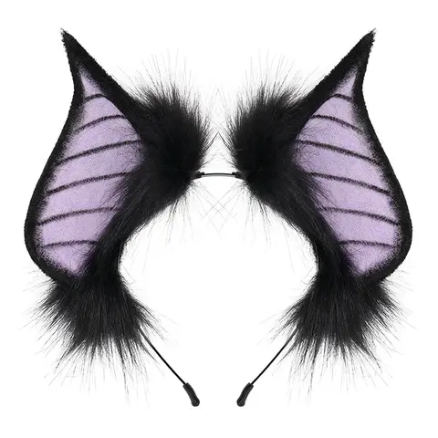 Sawtooth Butterfly Ear Headband – Plush Puffy Cosplay Headband with Lightweight Frame for Halloween, Costume Parties and Festival Photos