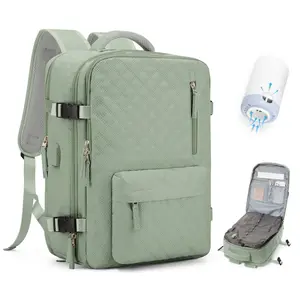 KIBACHEV Vacuum Travel Backpack with Pump for Women Large Travel Backpack with Vacuum System Carry on 18x14x8 Personal Item Waterproof Laptop Backpacks