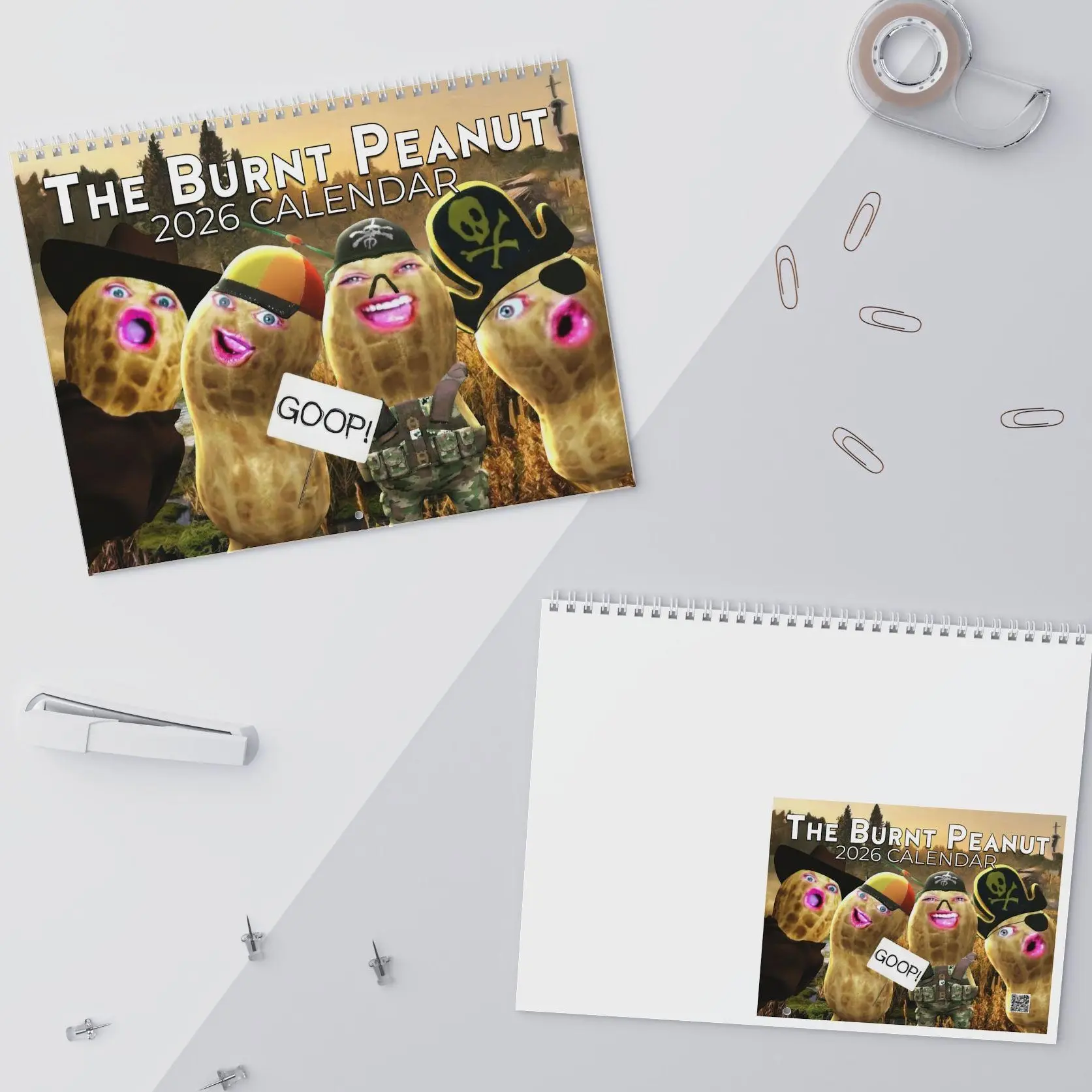 The Burnt Peanut 2026 Calendar, The Burnt Peanut Wall Calendar, Bungulator Desktop Calendar, The Burnt Peanut Merch, Funny Meme Calendar