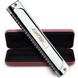 Tremolo Harmonica Key of C, 24 Holes Professional Tremolo Mouth Organ T2406S Harmonica For Adults, Professionals and Students