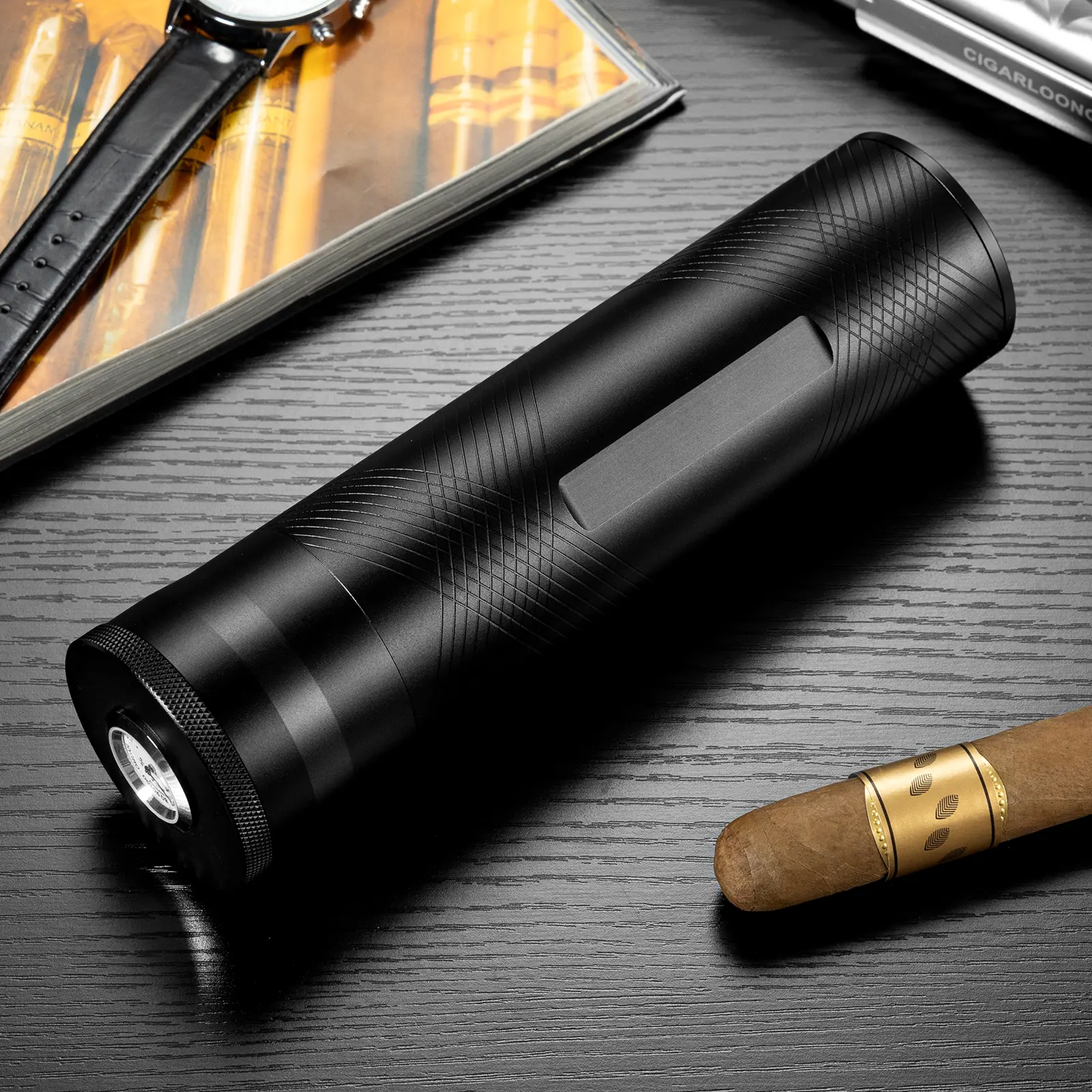 CIGARLOONG Aluminum Cigar Tube Humidor,Airtight Travel Humidor with ...