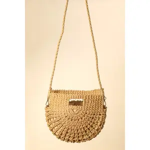 Fame Braided Semi Circle Tote Bag