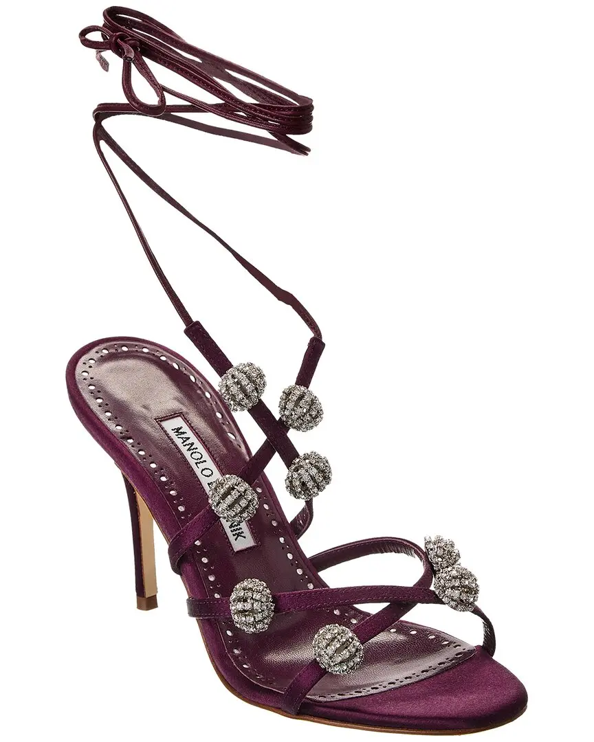 Manolo Blahnik Elsaka 90 Satin Sandal