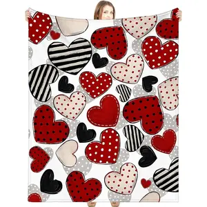 Lovers Spouse Valentine's Day Gifts Heart Blanket Throw Blanket Couch Sofa Soft Warm Car Bed Blankets for Women Men Birthday Anniversary Wedding