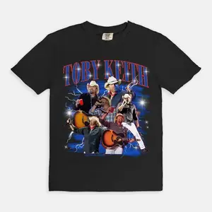 Toby Keith Tribute T-Shirt, Country Music Memorial Shirt, 90s Country Gift, Toby Keith Merch, Festival Tee, Bootleg Rap Style