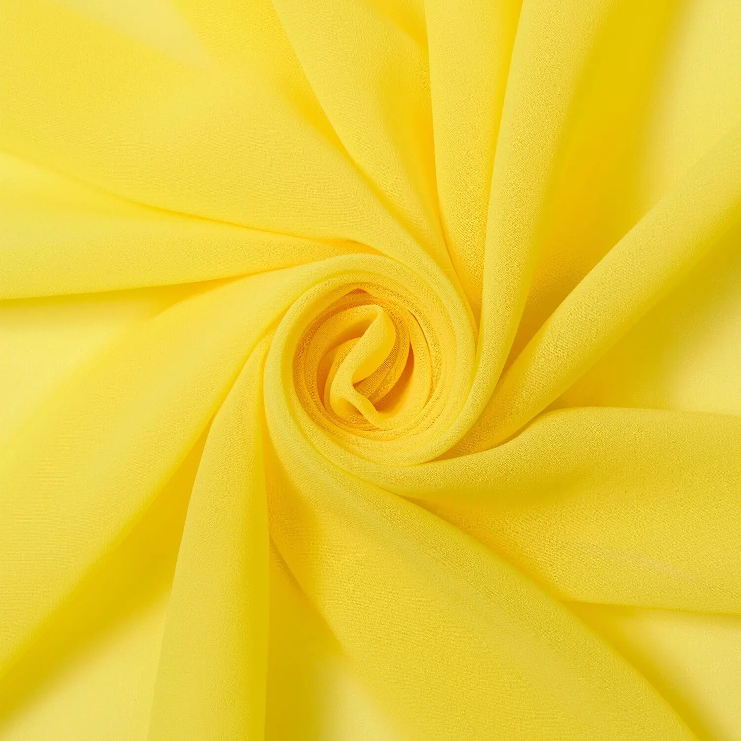 Edris Polyester Chiffon Fabric |Neon Yellow Color, 58"—Sold by the Yard