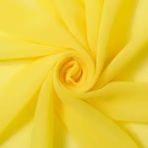 Edris Polyester Chiffon Fabric |Neon Yellow Color, 58"—Sold by the Yard