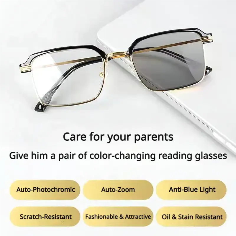 Auto-Adjusting HD Reading Glasses-Anti-Blue Light, UV Protection | Perfect for Work, Travel & Everyday Comfort