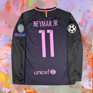 2016 2017 Away Retro No.11 Neymar Long Sleeve Soccer Jersey
