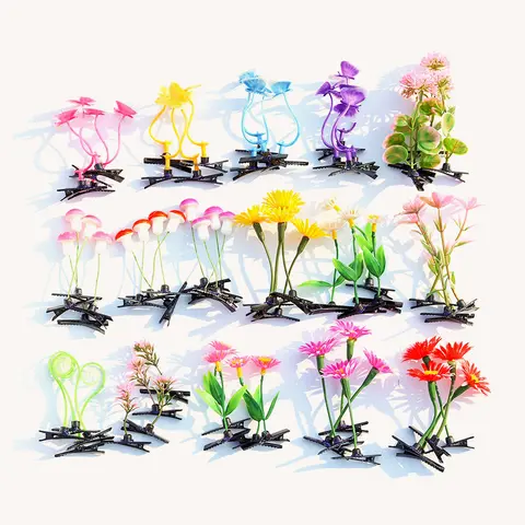 iHeartRaves Fae Garden 64-Pcs Decorative Sprouts Hair Clips & Pins Set - Cute, Floral, Kawaii Hair Clips, Whimsical Accessories for Friends, Ideal for Sprout Swap Game