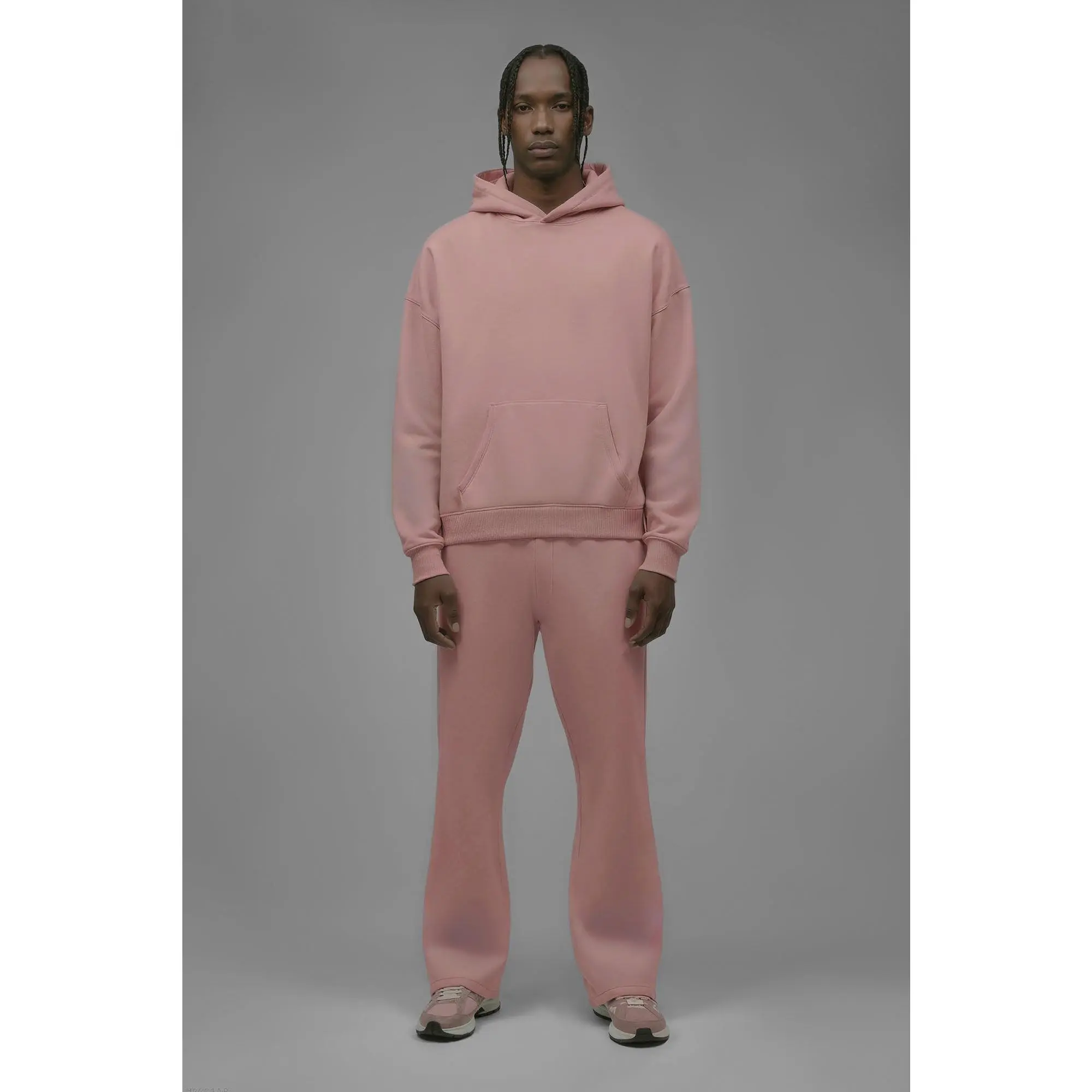 410 Oversized Cropped Hoodie - Pink