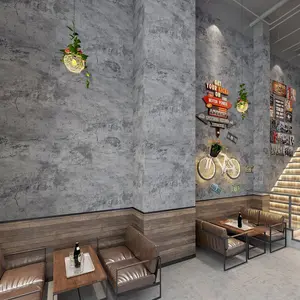 Concrete Wallpaper Countertops Contact Paper Cement Grey Wallpaper Peel and Stick 15.75" x 196.85" 3D Rustic Industrial Style Waterproof Removable Self Adhesive Vinyl Film for Bathroom Kitchen