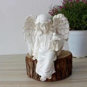 Angel Statue Resin Figurine - American Garden Style Decor for Yard, Patio & Home, Vintage Outdoor Ornament, Garden Sculptures Statues