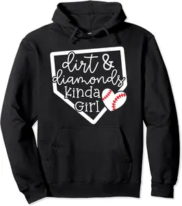 Dirt and Diamonds Kinda Girl Baseball Softball Mom Pullover Hoodie - Griseldatu Shop 35B08CB6L9C9