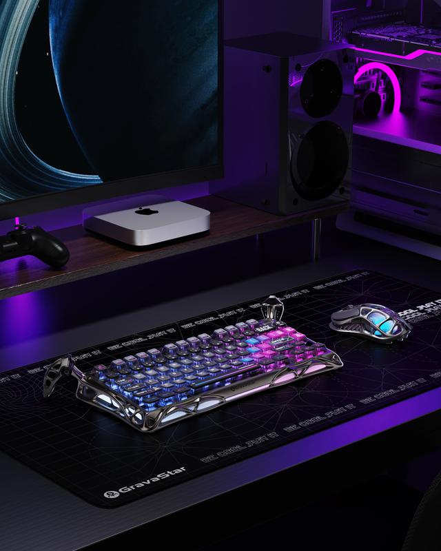 GravaStar Mercury K1 Pro 75% Wireless Mechanical Gaming Keyboard, Gasket Compact Custom Keyboard Hot-Swap Socket, Linear Switches, with RGB Backlit & Frame