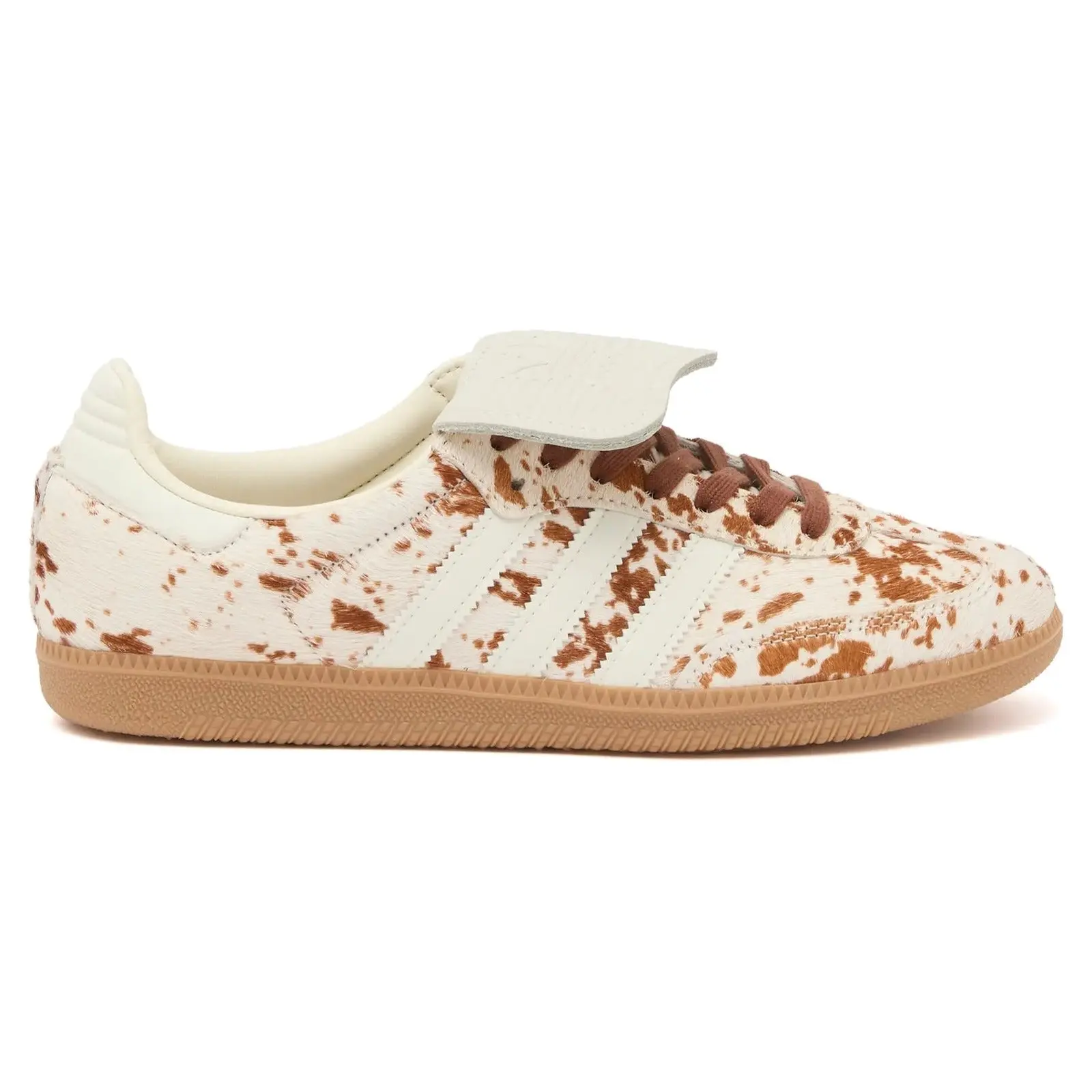 Adidas Samba LT Cow Print Brown White Metallic Gold Footwear - Women's Unisex Closed Flat-Bottomed Low Large Casual Trainers, Athletic Soccer Shoe JS3931 for Everyday Wear Comfort Sports Shoes Training, Sneaker, Low Top, Animal Inspired Casual Trainers