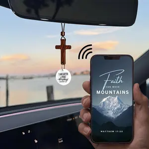 [Holiday gifts]Bible verse car rearview mirror cross pendant, car rearview mirror cross pendant, Christian accessories, Car interior decorative car hanging decoration car ornament