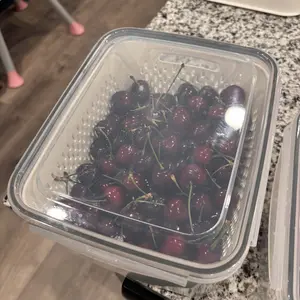 5 Pack Fridge Organizers and Storage - Stackable Fruit Storage Containers for Fridge with Removable Colander, BPA-Free Food Storage Container for Salad Berry Lettuce Vegetables Meat Keeper Fresh