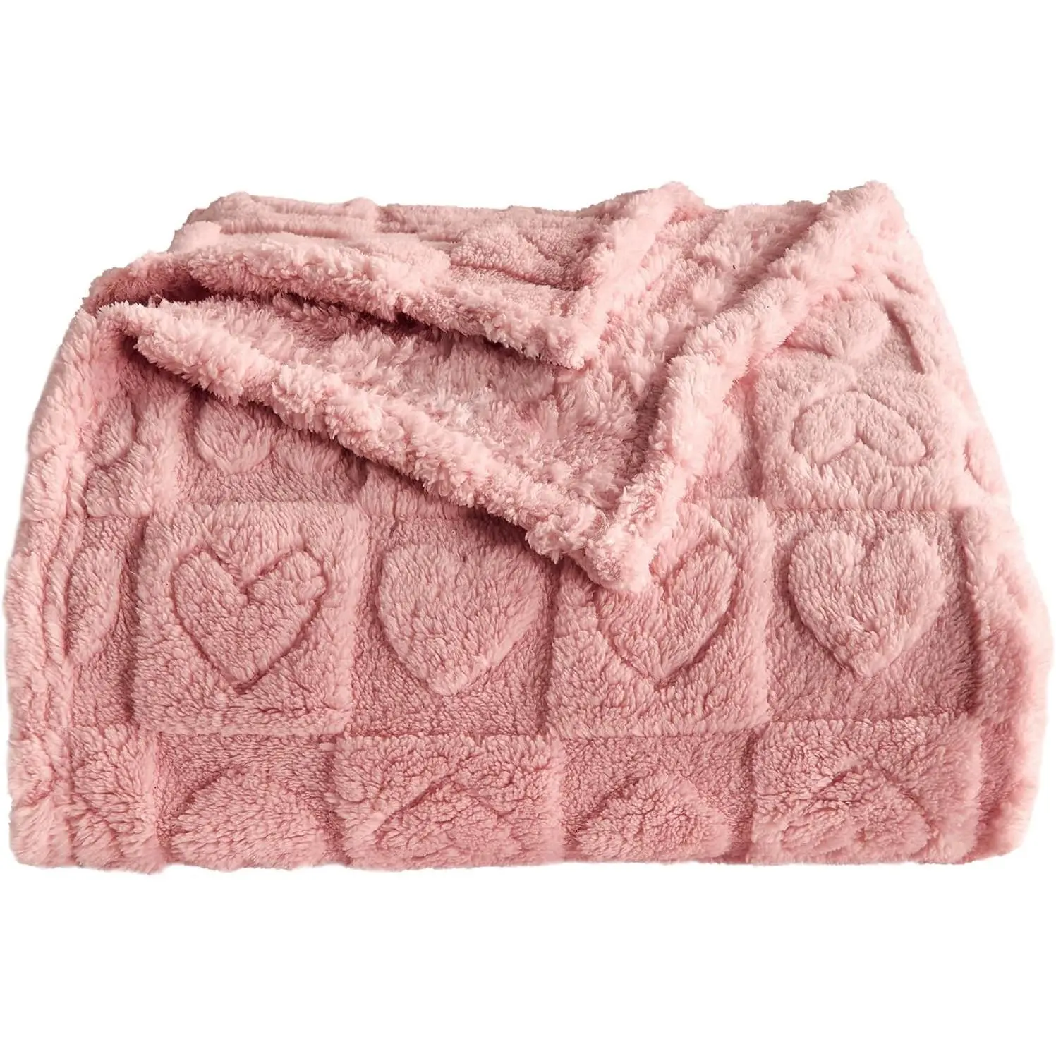 Heart Checkered Polyester Woven Squares Throw Blanket - 280 GSM Super Soft, Warm, Lightweight, Fluffy, Durable Valentine Bed Blanket (60"x80"), Pink, Machine Washable for Women's Anniversaries, Bed (60" x 80"), Living Rooms