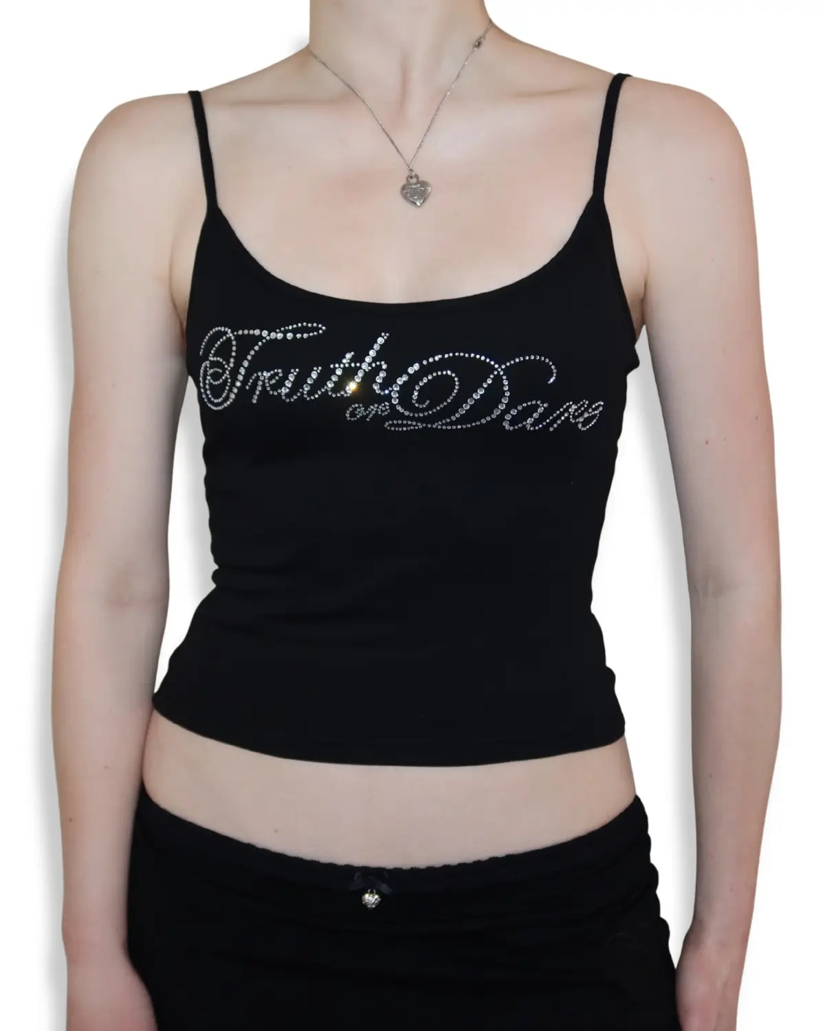 Classic Black Rhinestone Logo Tank