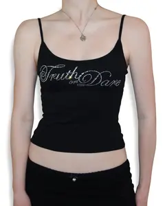 Classic Black Rhinestone Logo Tank