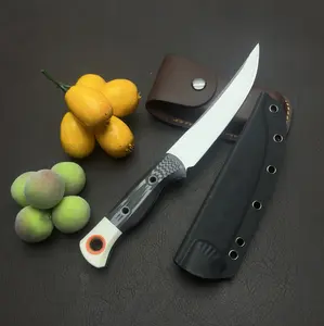 15500 Kitchen Household Fixed Knife D2 SteelBlade, Two-Tone Handle, with Kydex Sheath,Suitable for Cutting Meat and Fruit Specialized Knife