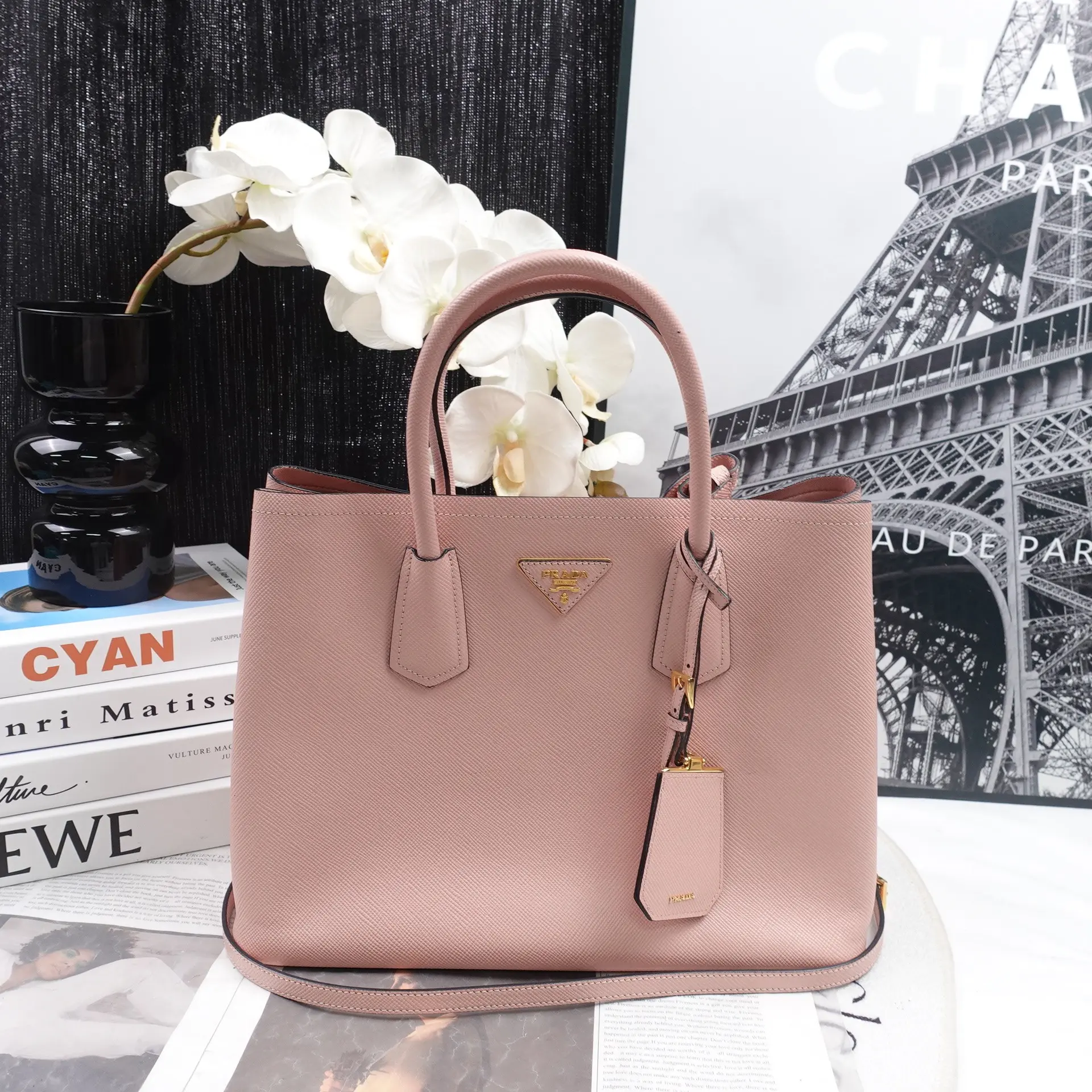 Pre-owned PRADA Calfskin Tote Bags Double Pink Tote Bag T10371102