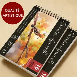 Artist Grade A5/a4 Watercolor Paper Pad, Spiral Bound Cold Press Sketchbook, Autumn Branch Woodpecker Cover, 300gsm Acid-Free Paper
