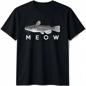 Catfish Shirt Meow Funny Catfishing Fishing Fisherman T-Shirt