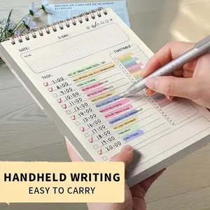 A5 Daily Planner Notebook, 80 Sheets 160 Pages, Office & School Supplies, Task Organizer, Weekly Plan Diary, Customizable Student Learning Journal, Spiral Bound Planner