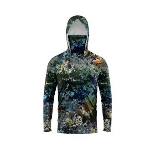 Fishing suit long-sleeved breathable sunscreen top cross-border summer printing camouflage fishing suit summer quick-drying fishing suit men Training