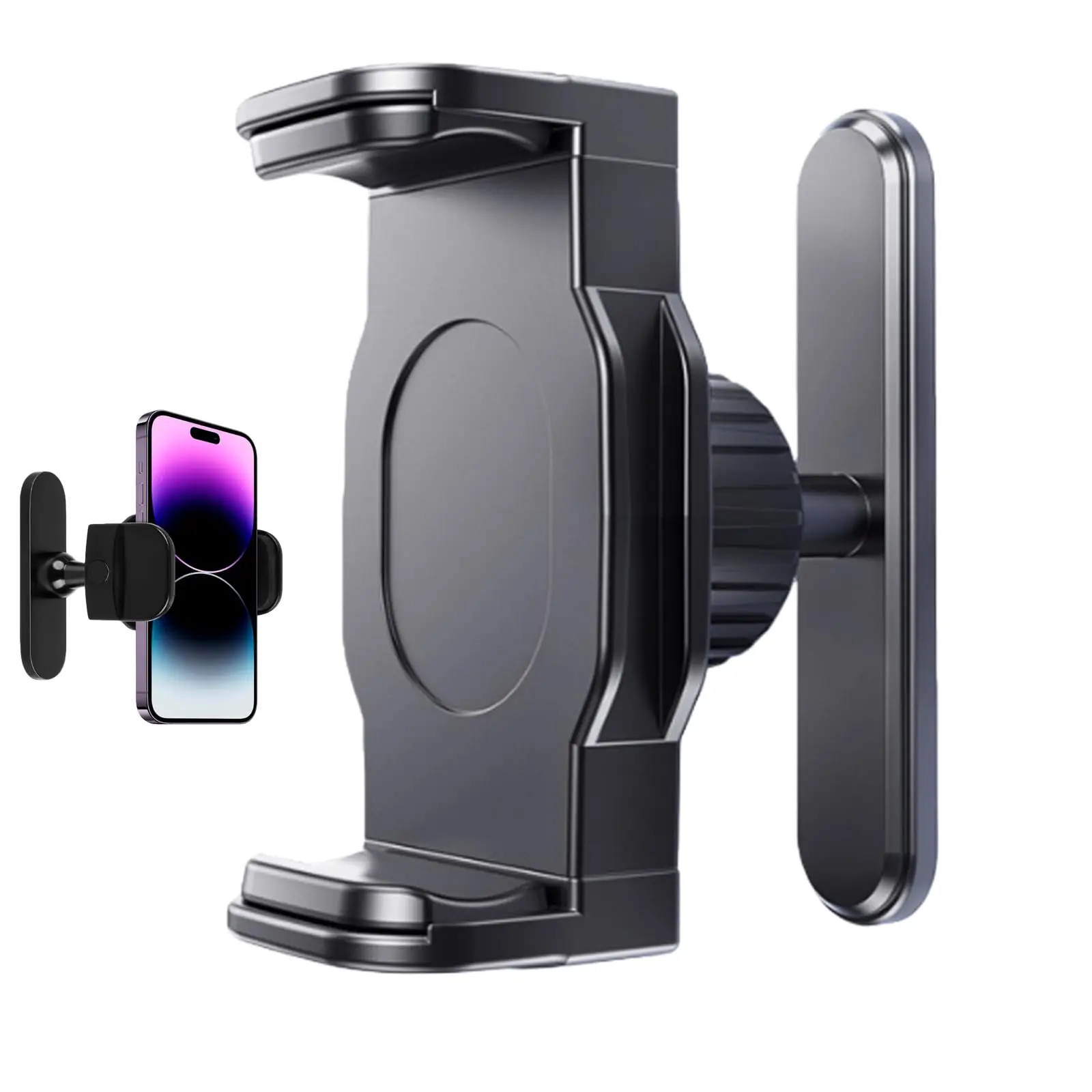 Compact Magnetic Phone Mount - Portable Gym Workout Accessory, 360° Rotatable Adjustable Mobile Stand for Metal Surfaces, Fitness Exercise Machine Accessory